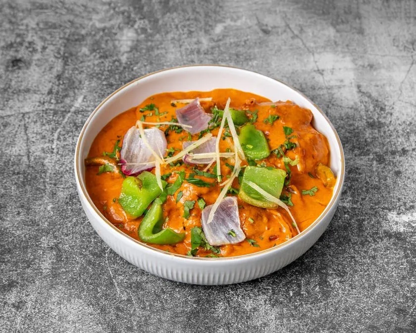 Rich vegetarian curry at Spicy Mahal, halal Indian and Pakistani restaurant in Edmonton, AB