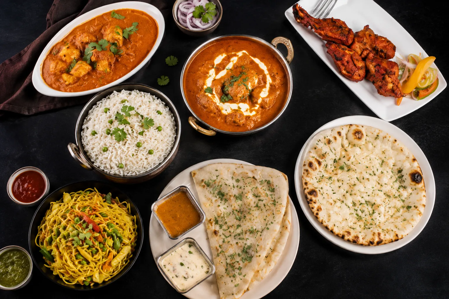 Halal Indian and Pakistani dishes served at Spicy Mahal in northeast Edmonton, AB