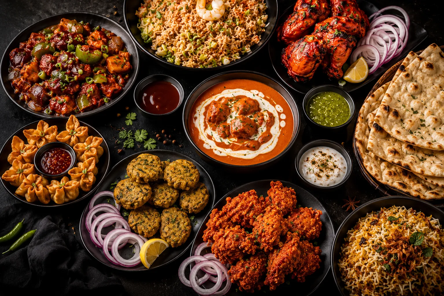 Spicy Mahal dining room, Indian and Pakistani restaurant at 3351 153 Ave NW in Edmonton, AB