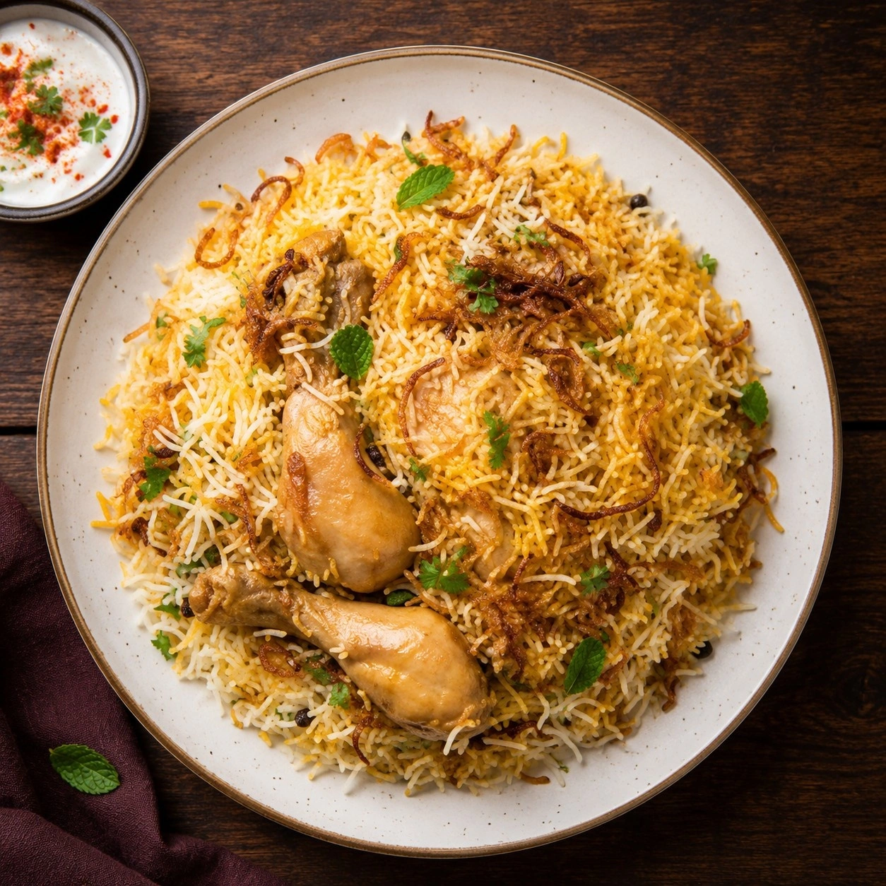 Chicken biryani from Spicy Mahal, Indian and Pakistani takeout near Manning Drive Edmonton
