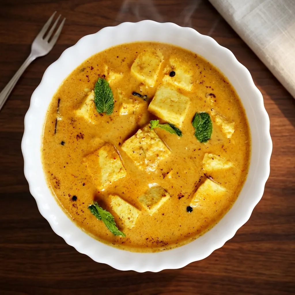 Shahi paneer in a rich, creamy royal tomato gravy at Spicy Mahal Edmonton